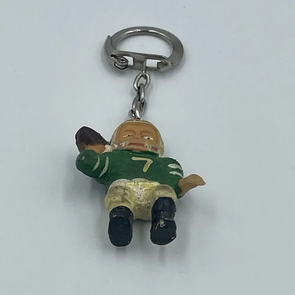 QB Football Player FOB Keychain HONG KONG Green‎ (Packers?) Vintage No. 7